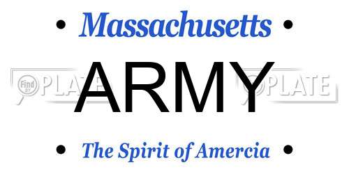 ARMY Massachusetts License Plate
