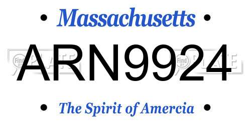 ARN9924 Massachusetts License Plate
