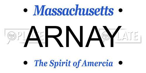 ARNAY Massachusetts License Plate