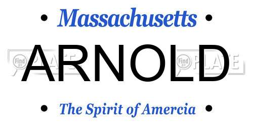 ARNOLD Massachusetts License Plate