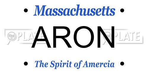 ARON Massachusetts License Plate