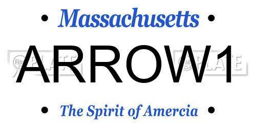 ARROW1 Massachusetts License Plate