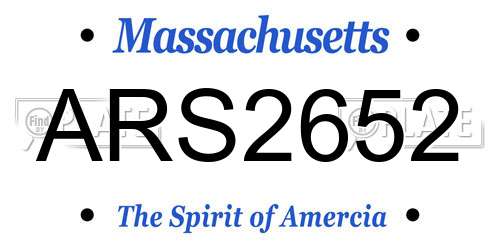 ARS2652 Massachusetts License Plate