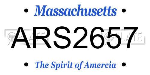 ARS2657 Massachusetts License Plate