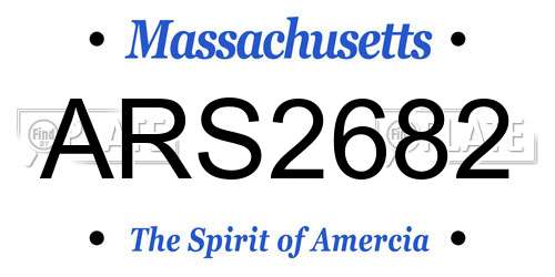 ARS2682 Massachusetts License Plate