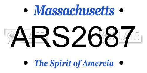 ARS2687 Massachusetts License Plate