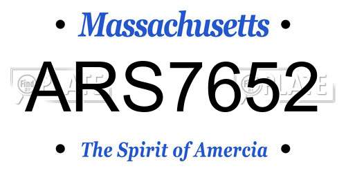 ARS7652 Massachusetts License Plate
