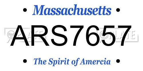 ARS7657 Massachusetts License Plate