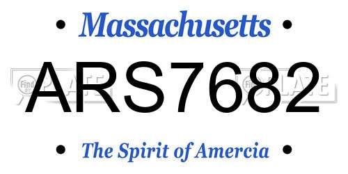 ARS7682 Massachusetts License Plate