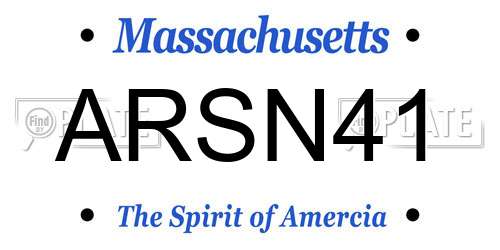 ARSN41 Massachusetts License Plate