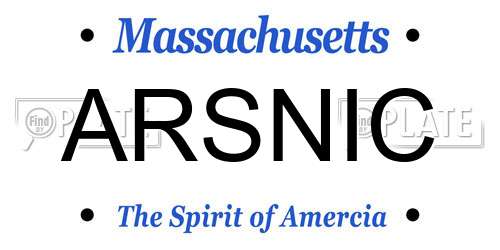 ARSNIC Massachusetts License Plate