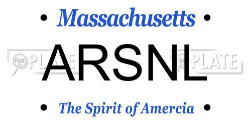 ARSNL Massachusetts License Plate