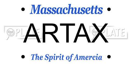 ARTAX Massachusetts License Plate