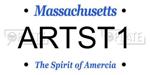 ARTST1 Massachusetts License Plate