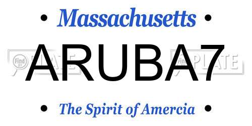 ARUBA7 Massachusetts License Plate