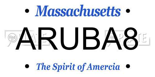 ARUBA8 Massachusetts License Plate