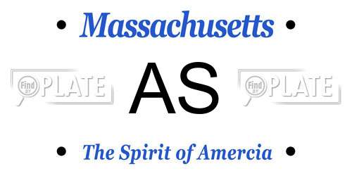 AS Massachusetts License Plate