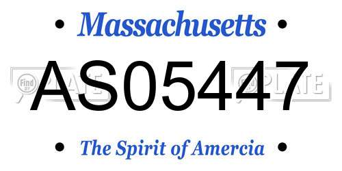 AS05447 Massachusetts License Plate
