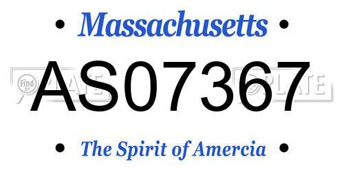AS07367 Massachusetts License Plate