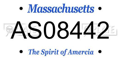 AS08442 Massachusetts License Plate