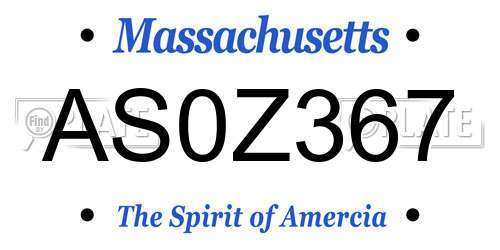 AS0Z367 Massachusetts License Plate