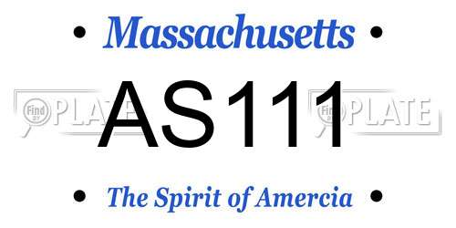 AS111 Massachusetts License Plate