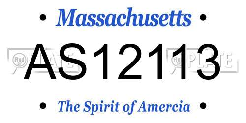 AS12113 Massachusetts License Plate