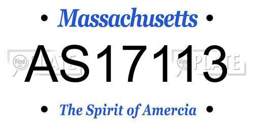 AS17113 Massachusetts License Plate