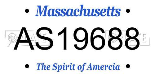AS19688 Massachusetts License Plate