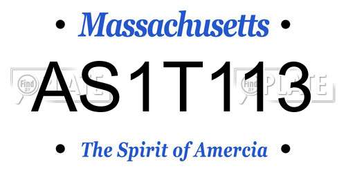 AS1T113 Massachusetts License Plate