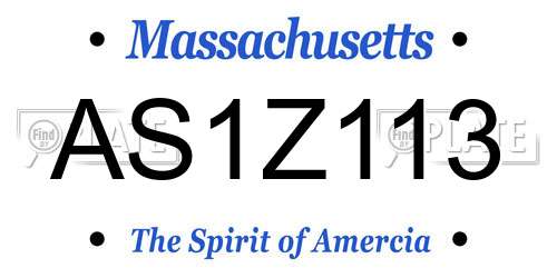 AS1Z113 Massachusetts License Plate
