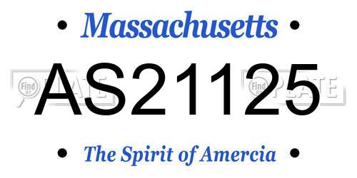 AS21125 Massachusetts License Plate