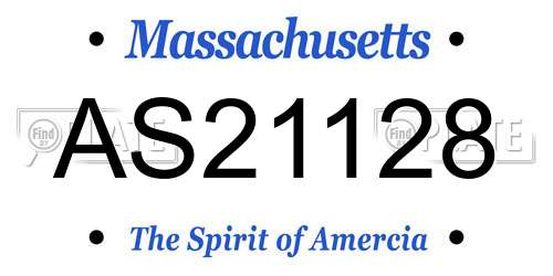 AS21128 Massachusetts License Plate