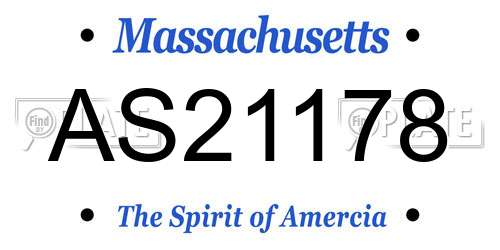 AS21178 Massachusetts License Plate