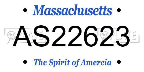 AS22623 Massachusetts License Plate