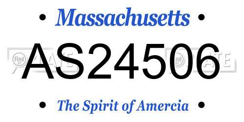 AS24506 Massachusetts License Plate