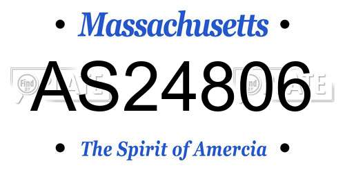 AS24806 Massachusetts License Plate