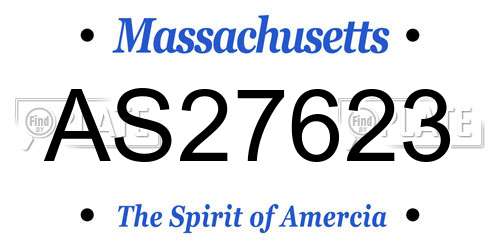 AS27623 Massachusetts License Plate