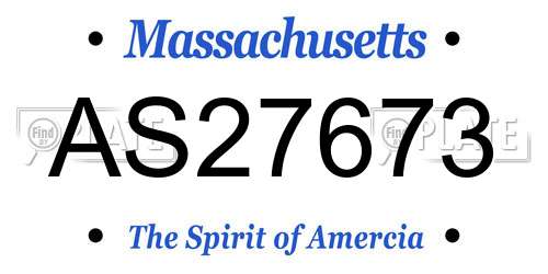 AS27673 Massachusetts License Plate