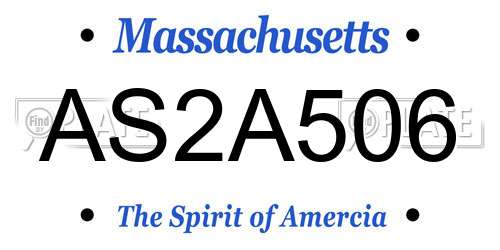AS2A506 Massachusetts License Plate