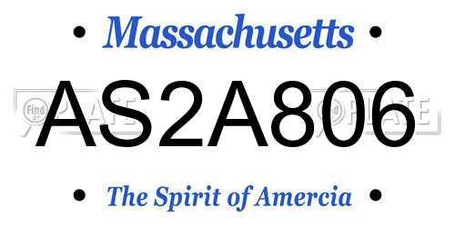 AS2A806 Massachusetts License Plate