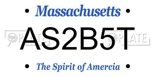 AS2B5T Massachusetts License Plate