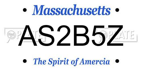 AS2B5Z Massachusetts License Plate
