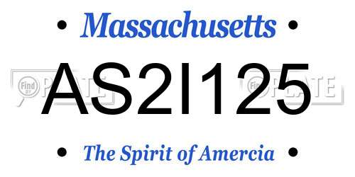 AS2I125 Massachusetts License Plate