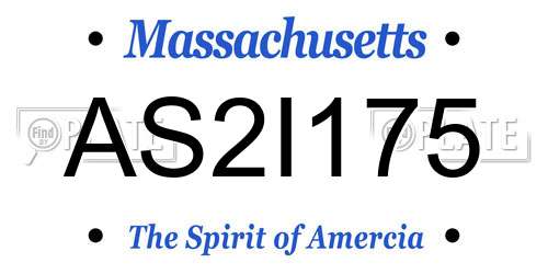 AS2I175 Massachusetts License Plate