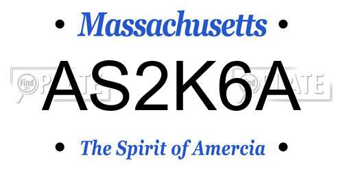 AS2K6A Massachusetts License Plate