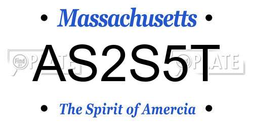 AS2S5T Massachusetts License Plate