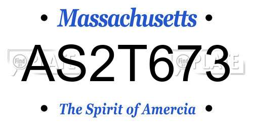 AS2T673 Massachusetts License Plate
