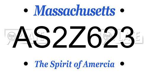 AS2Z623 Massachusetts License Plate