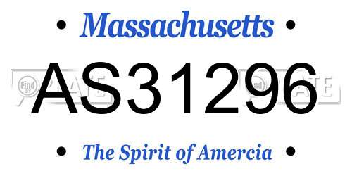 AS31296 Massachusetts License Plate